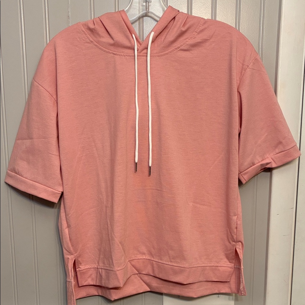 🆕Pink Short Sleeve Hoodie